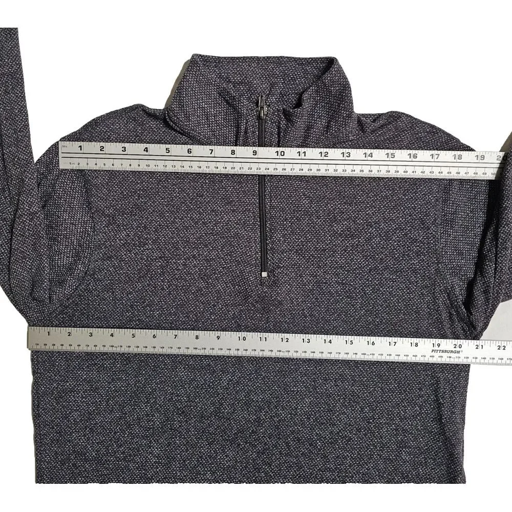 Claiborne Pullover Men's Medium‎ Gray 1/4 Zip Mock Neck Sweater Shirt